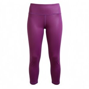 Ziya Active Plum Purple Metallic Leggings Hi Rise 7/8 Size 4 Yoga Gorpcore Crop
